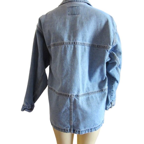 Vintage 90s Woman's Levis Longer Denim Jean Jacket Made in USA, SZ Medium - Picture 7 of 10